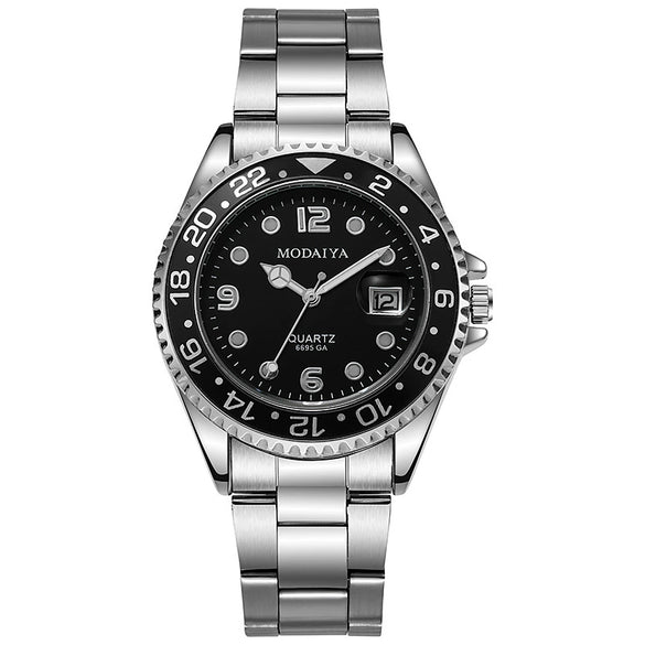 Men's Casual Automatic Mechanical Alloy Case Imitation Leather Strap Round Dial Watch