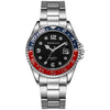 Men's Casual Automatic Mechanical Alloy Case Imitation Leather Strap Round Dial Watch