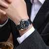 Men's Casual Automatic Mechanical Alloy Case Imitation Leather Strap Round Dial Watch