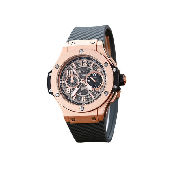 Men's Casual Fashion Quartz Watch Alloy Case Silicone Strap Round Dial Stainless Steel Clasp
