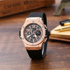 Men's Casual Fashion Quartz Watch Alloy Case Silicone Strap Round Dial Stainless Steel Clasp