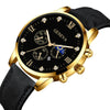 Men's Casual Fashion Quartz Watch And Belt Set With Alloy Case Imitation Leather Strap And Stainless Steel Clasp Round Dial