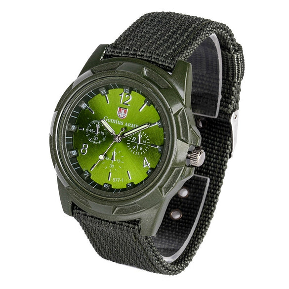Men's Casual Fashion Watch Swiss Style Round Dial Sports Style Nylon Woven Strap Pointer Number Display Business Watch