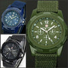 Men's Casual Fashion Watch Swiss Style Round Dial Sports Style Nylon Woven Strap Pointer Number Display Business Watch