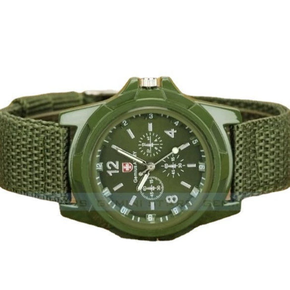 Men's Casual Fashion Watch Swiss Style Round Dial Sports Style Nylon Woven Strap Pointer Number Display Business Watch