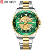 Men's Casual Hollow Creative Quartz Wrist Watch Metal Case Stainless Steel Band Round Dial