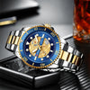 Men's Casual Hollow Creative Quartz Wrist Watch Metal Case Stainless Steel Band Round Dial