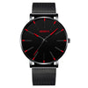 Men's Casual Mesh Quartz Watch Alloy Case Imitation Leather Strap Stainless Steel Buckle Round Dial Leisure Style