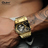 Men's Casual Metal And Stainless Steel Rectangle Dial Luminous Multitime Zone Watch