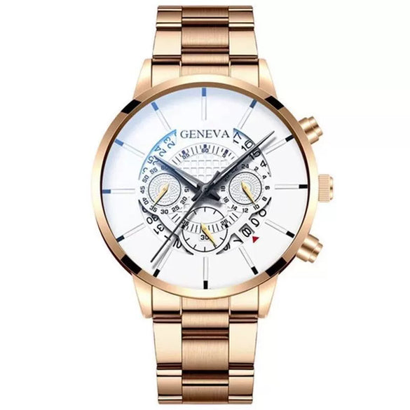 Men's Casual Quartz Watch Alloy Band Round Dial