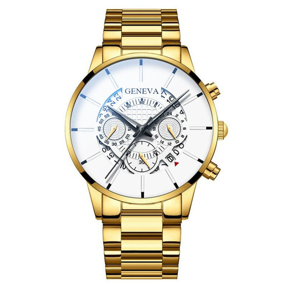 Men's Casual Quartz Watch Alloy Band Round Dial