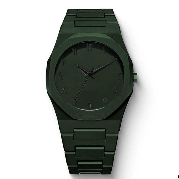 Men's Casual Quartz Watch Alloy Case Pvc Strap Stainless Steel Butterfly Buckle Round Dial
