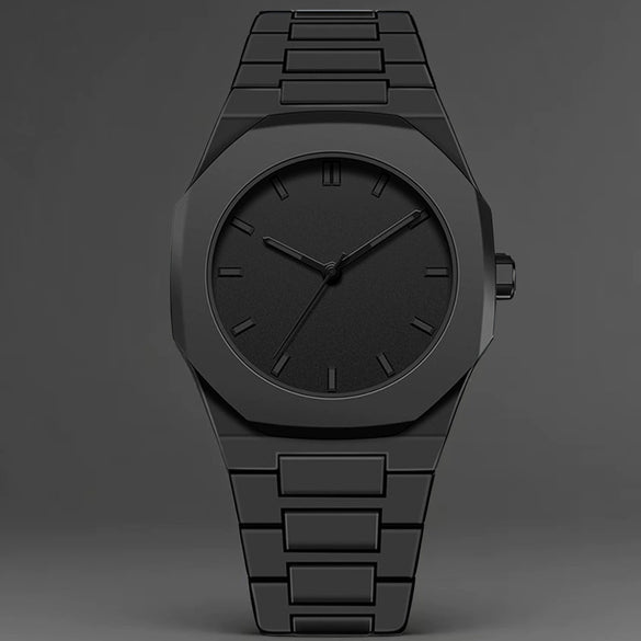 Men's Casual Quartz Watch Alloy Case Pvc Strap Stainless Steel Butterfly Buckle Round Dial