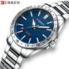 Men's Casual Quartz Watch Alloy Case Stainless Steel Band Round Dial