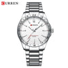 Men's Casual Quartz Watch Alloy Case Stainless Steel Band Round Dial