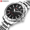 Men's Casual Quartz Watch Alloy Case Stainless Steel Band Round Dial