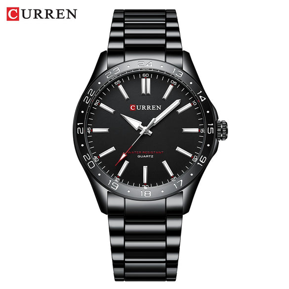 Men's Casual Quartz Watch Alloy Case Stainless Steel Band Round Dial