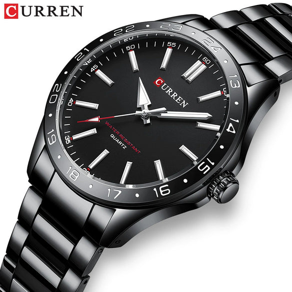 Men's Casual Quartz Watch Alloy Case Stainless Steel Band Round Dial