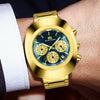 Men's Casual Quartz Watch Alloy Case Stainless Steel Strap Round Dial Waterproof Luminous