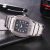 Men's Casual Quartz Watch Wine Barrel Shape Steel Band Alloy Case Stainless Steel Strap