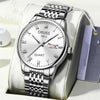Men's Casual Quartz Watch With Alloy Strap And Case Mineral Reinforced Glass Mirror Round Dial