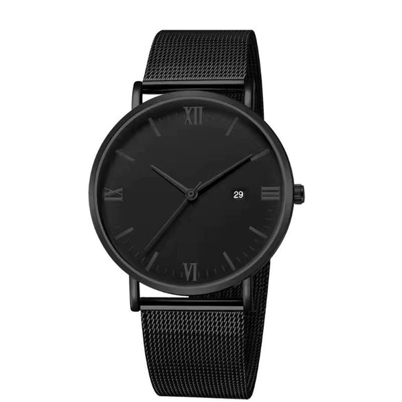 Men's Casual Quartz Watch With Stainless Steel Strap Alloy Case And Round Dial