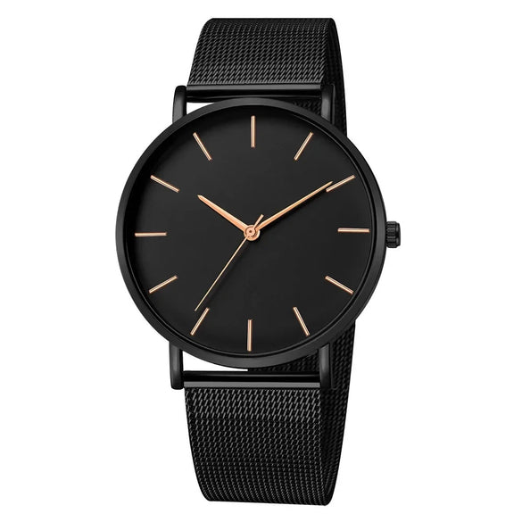 Men's Casual Quartz Watch With Stainless Steel Strap Alloy Case And Round Dial