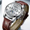 Men's Casual Quartz Watch With Sun Moon And Stars Pattern Waterproof Calendar Luminous Stainless Steel Clasp Alloy Case And Strap Round Dial