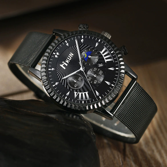 Men's Casual Sports Mesh Strap Quartz Watch Alloy Case And Strap Round Dial