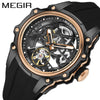 Men's Casual Sports Watch With Mechanical Movement Waterproof Luminous Feature Silicone Strap Stainless Steel Case And Mineral Reinforced Glass Mirror