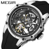 Men's Casual Sports Watch With Mechanical Movement Waterproof Luminous Feature Silicone Strap Stainless Steel Case And Mineral Reinforced Glass Mirror