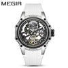 Men's Casual Sports Watch With Mechanical Movement Waterproof Luminous Feature Silicone Strap Stainless Steel Case And Mineral Reinforced Glass Mirror