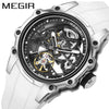 Men's Casual Sports Watch With Mechanical Movement Waterproof Luminous Feature Silicone Strap Stainless Steel Case And Mineral Reinforced Glass Mirror