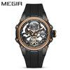 Men's Casual Sports Watch With Mechanical Movement Waterproof Luminous Feature Silicone Strap Stainless Steel Case And Mineral Reinforced Glass Mirror