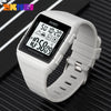 Men's Casual Sports Waterproof Electronic Watch Silicone Resin Abs Rectangle Geometric