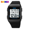 Men's Casual Sports Waterproof Electronic Watch Silicone Resin Abs Rectangle Geometric