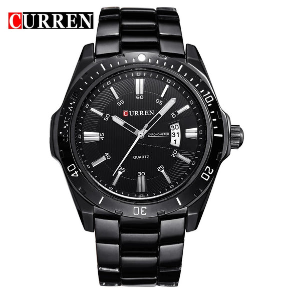 Men's Casual Stainless Steel Band Round Dial Watch