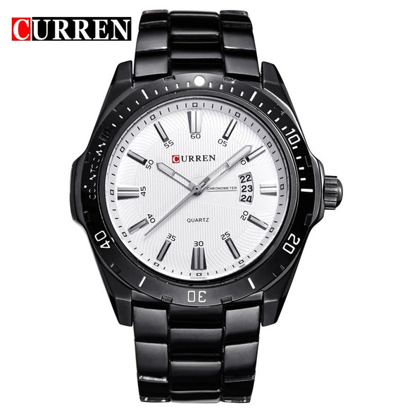 Men's Casual Stainless Steel Band Round Dial Watch