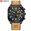 Men's Casual Stainless Steel Quartz Watch With Genuine Leather Strap And Round Dial