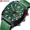 Men's Casual Stainless Steel Quartz Watch With Genuine Leather Strap And Round Dial