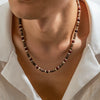 Men's Clavicle Chain Bohemian Style Handmade Wooden Beads Geometric Design