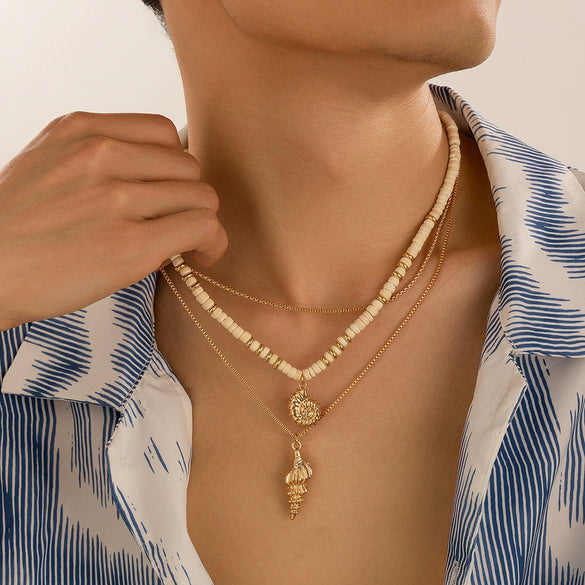 Men's Coconut Shell And Zinc Alloy Geometric Handmade Hiphop Style Necklace