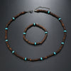 Men's Coconut Shell Handmade Beads Plant Flowers Clavicle Chain Necklace