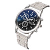 Men's Colorful Blue Light Glass Quartz Watch With Three Eye Design And Stainless Steel Band