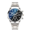 Men's Colorful Blue Light Glass Quartz Watch With Three Eye Design And Stainless Steel Band