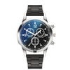 Men's Colorful Blue Light Glass Quartz Watch With Three Eye Design And Stainless Steel Band