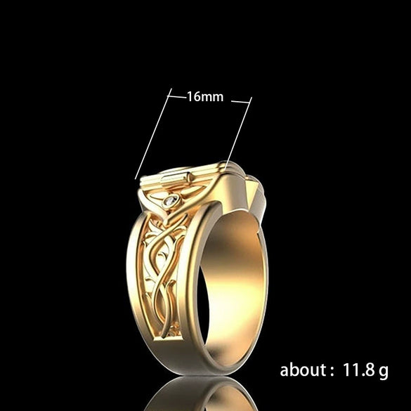 Men's Copper Box Flip Ring Hiphop Punk Style