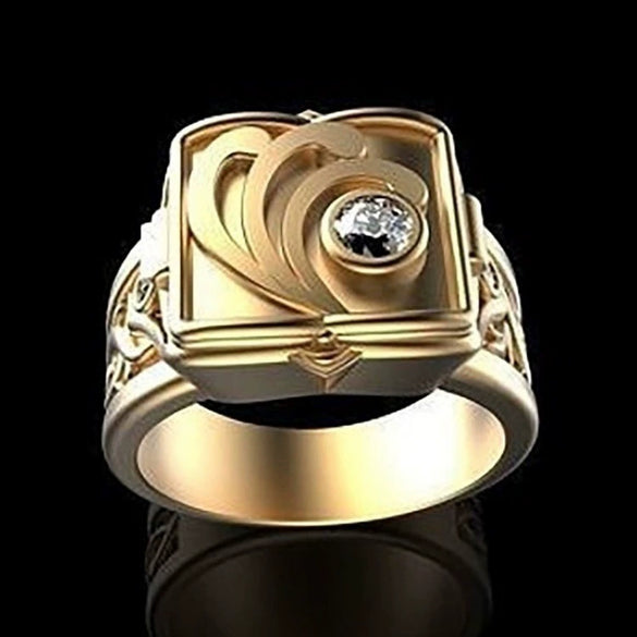 Men's Copper Box Flip Ring Hiphop Punk Style