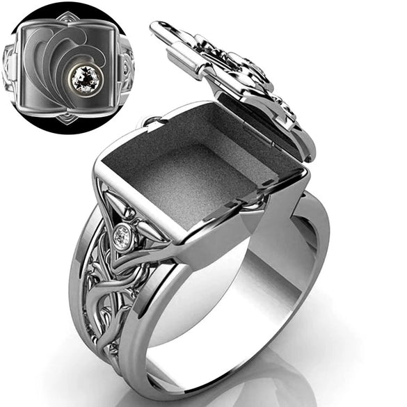Men's Copper Box Flip Ring Hiphop Punk Style
