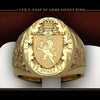 Men's Copper Crown Lion Shield Signet Ring With Engraved Geometric Badge Design Electroplated Fashion Jewelry